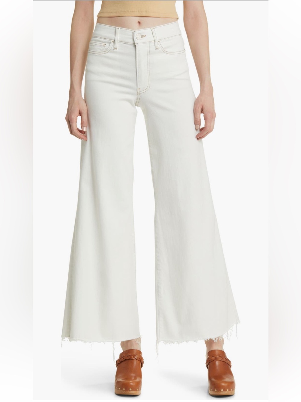 Frame Le Pelazzo Raw Hem Crop Wide Leg
